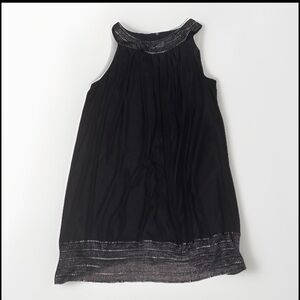 SL Fashion Sleeveless Black Dress Silver Woven Details 2X Plus Size Women's EUC